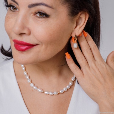 Колье Fiore Luna, String of Pearls Сarabiner, BL4508 G